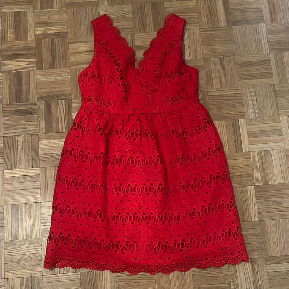Elegant Red Lace Dress